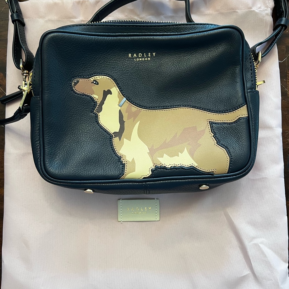 Radley London Black Crossbody Bag with Dog Design